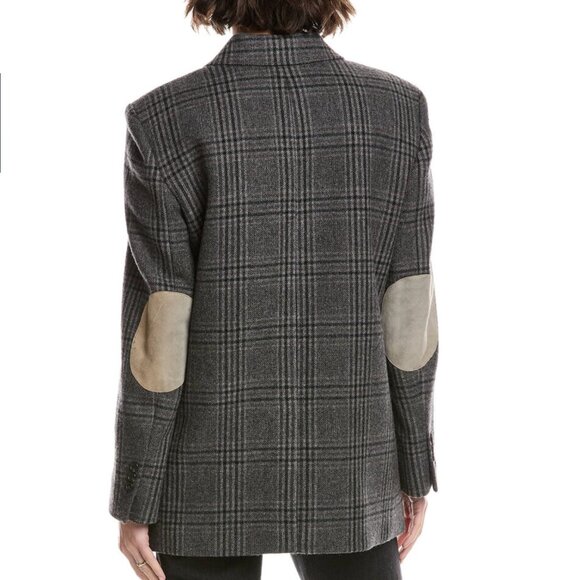 NWT | Theory Women's Elbow Patch Plaid Blazer/Jacket | Size 10 - Picture 2 of 6